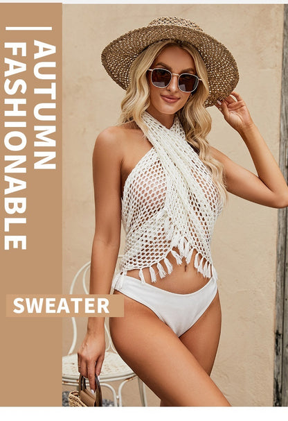 Variety Tassel Skirt Knitted Cutout Sun Protection Shirt Irregular