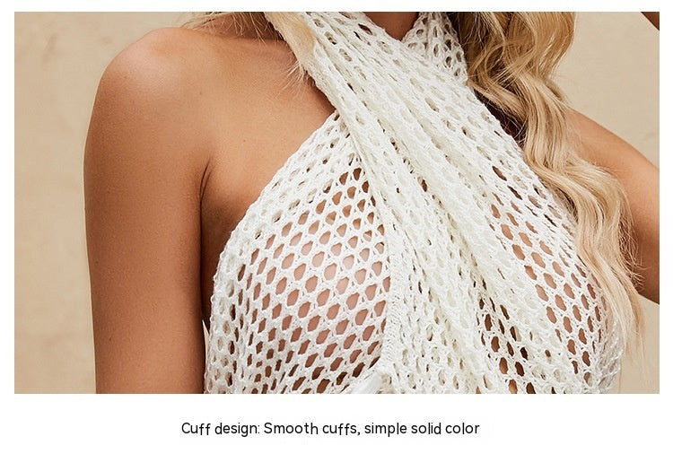 Variety Tassel Skirt Knitted Cutout Sun Protection Shirt Irregular