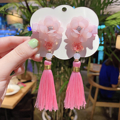 Girl costume fringe stepping Chinese style hairpin