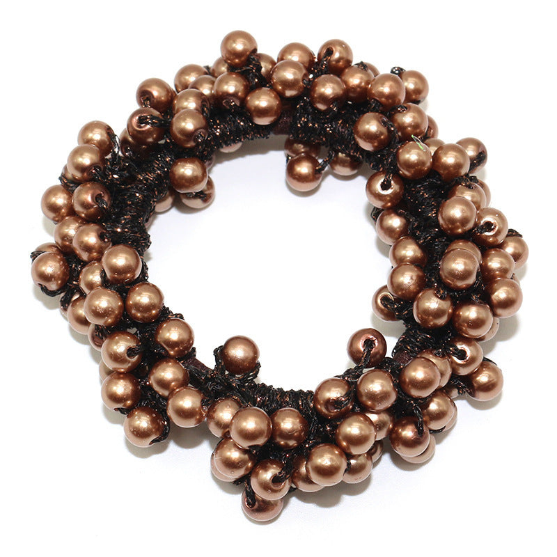 Handmade Crochet Rubber Band Hair Tie Pearl