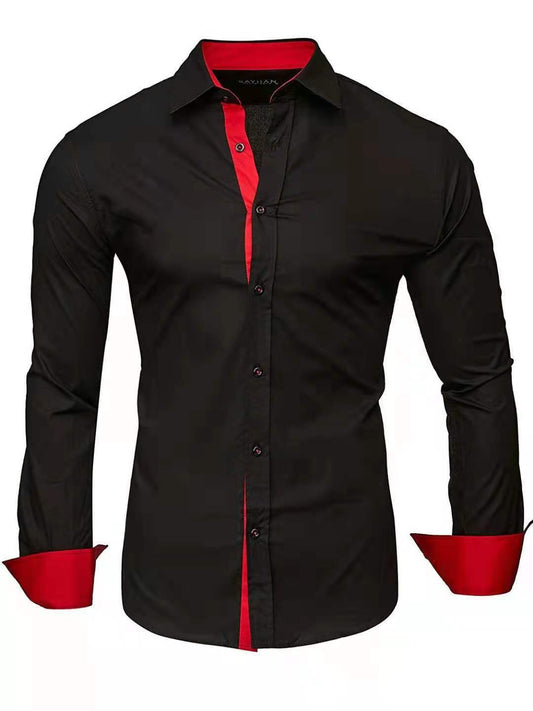 A Cool And Casual Long-sleeved Shirt In Contrasting Colors For A Teenage Man