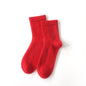 Mid-High Tube Pure Color Cashmere Socks Unisex Maternity Socks Winter Cold Thick Socks Warm