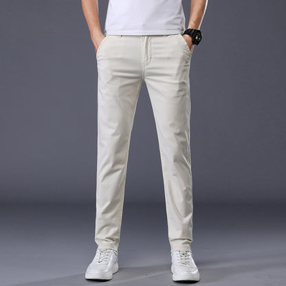 Men's Solid Color Casual Pants Korean Style Straight Trousers