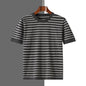 New Striped Round Neck Breathable Men's Short Sleeve