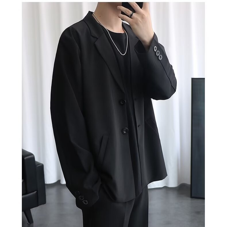 Casual Loose Trendy Pu Shuai Simple Men's Jacket