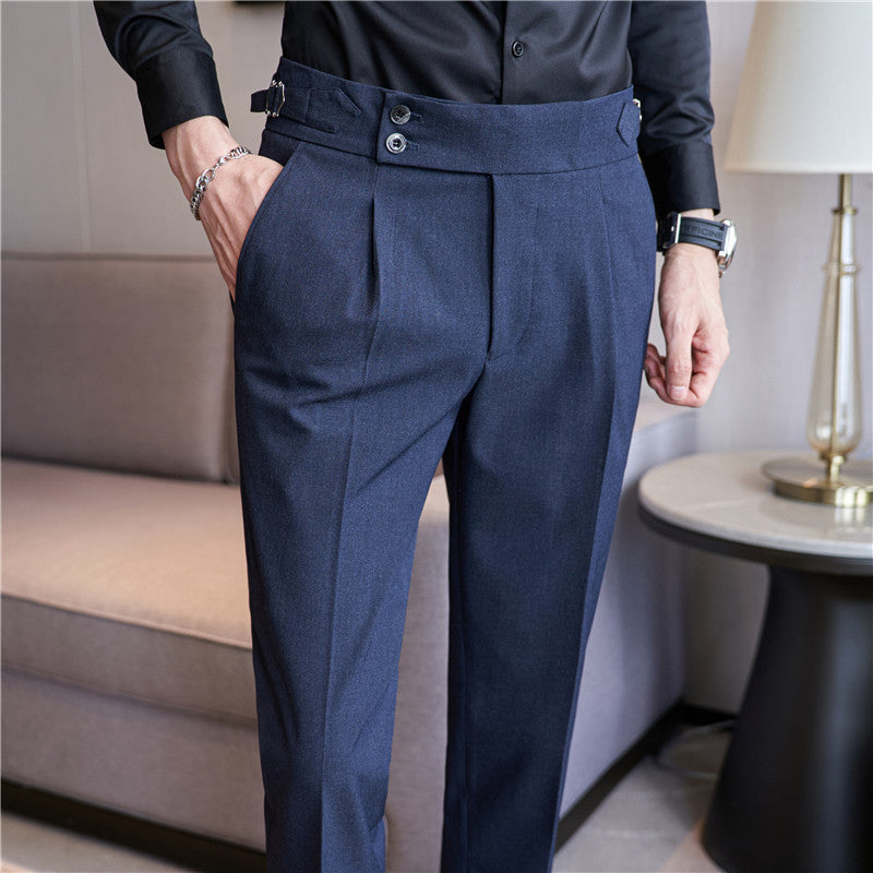 High Waist Casual Slim Fit Suit Pants