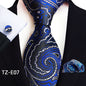 Paisley Tie Square Scarf Pocket Square Cufflinks Three-piece Set