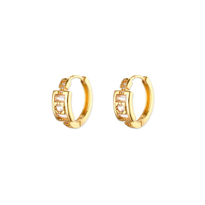 Exquisite Geometric Inlaid Zircon Earrings