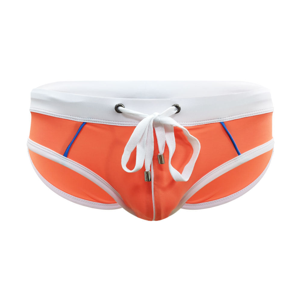 European And American Color Matching Men's Swim Briefs Trendy Simple