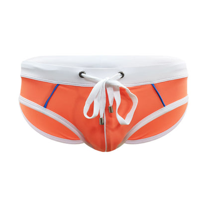 European And American Color Matching Men's Swim Briefs Trendy Simple
