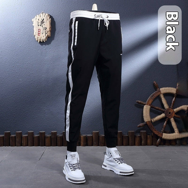 Ice Silk Breathable Stretch Slim-fitting Ankle-tied Skinny Sports Pants