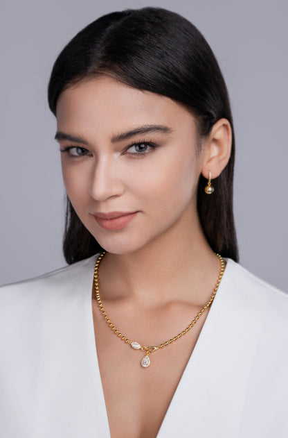 A Fashionable Jewelry Pendant Set With Moissanite S925 Sterling Silver And Gold-plated Diamond, Moissanite Silver Jewelry