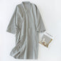 Men's Nightgown Woven Cotton Mid-length Home Bathrobe