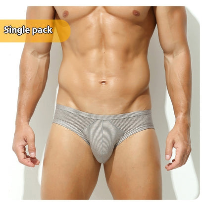Sexy Back Hollow Men's Briefs Low Waist Sexy Three-dimensional
