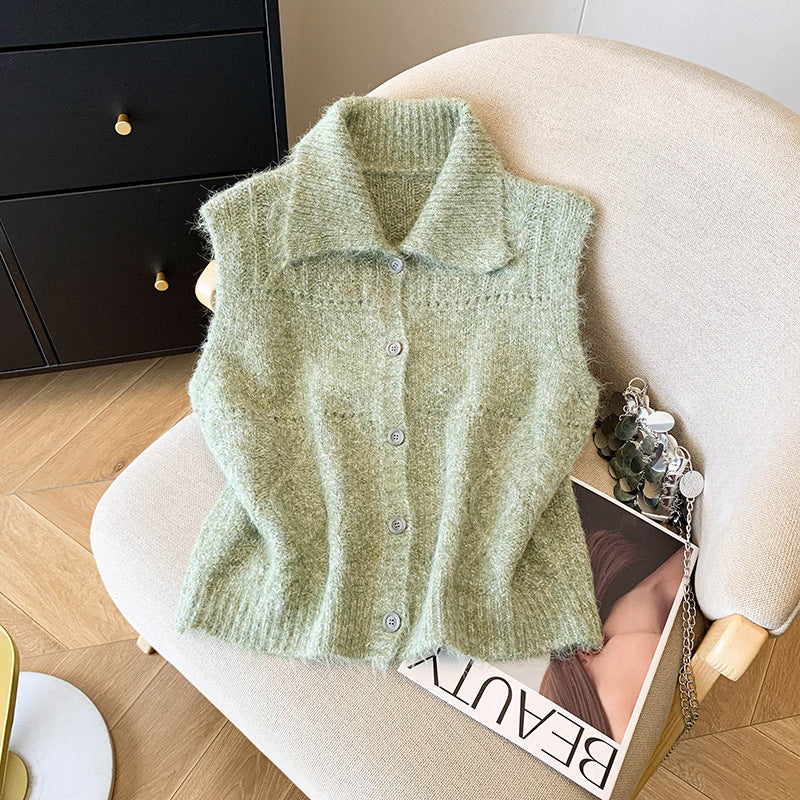 Design Sense Twist Knitted Vest Women