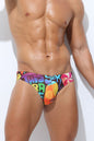 Men's Swimwear Printed Youth Swimming Trunks