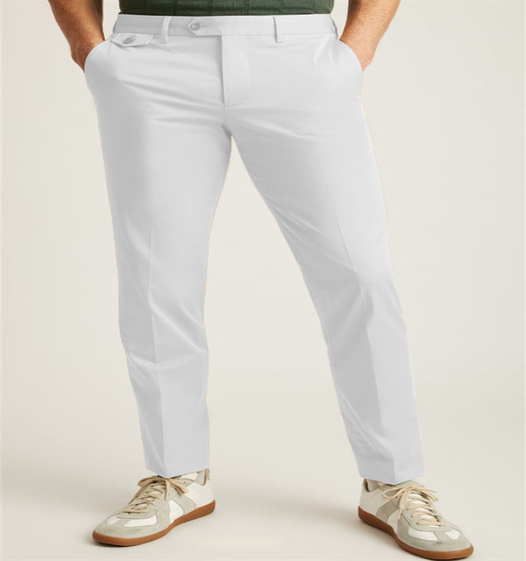 Men's Formal Wear Solid Color Buttons Casual Suit Pants
