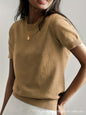 Round Neck Short Sleeve Thin Loose Casual Women's Sweater