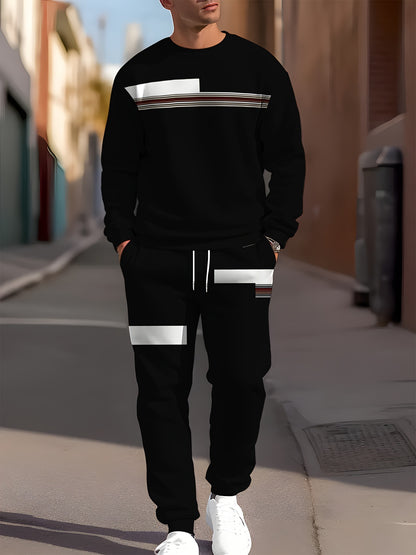 Fashion Simple Printing Sports Leisure Men's Suit