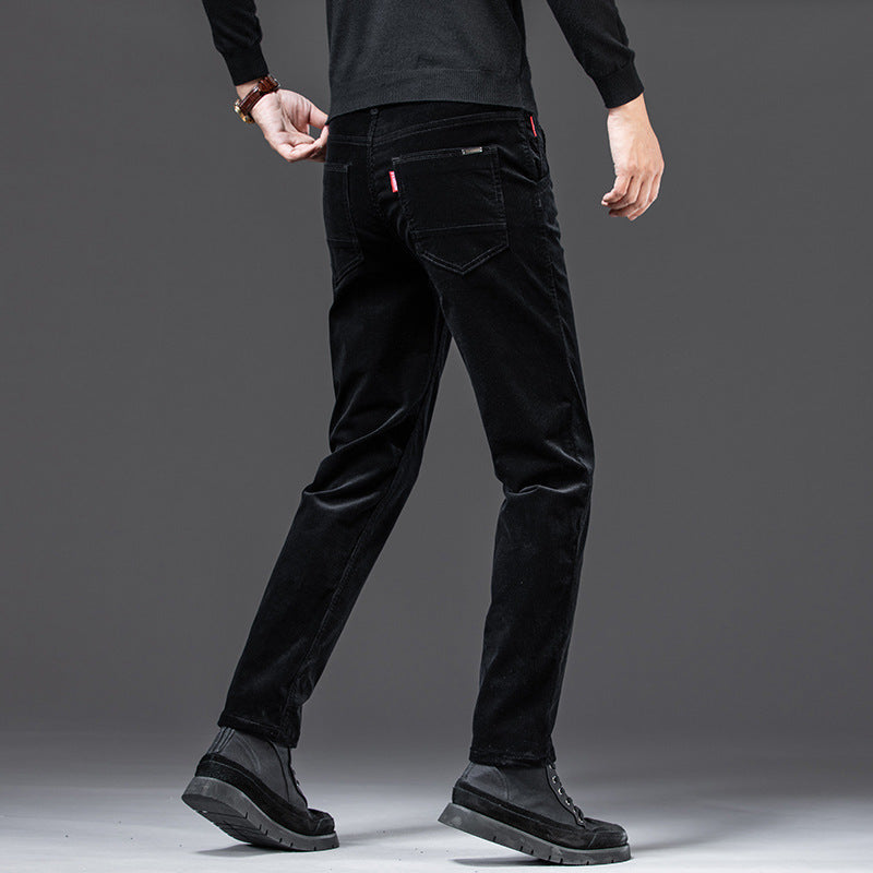 Straight Slim-Fit Corduroy Keep Warm Outerwear Corduroy Trousers