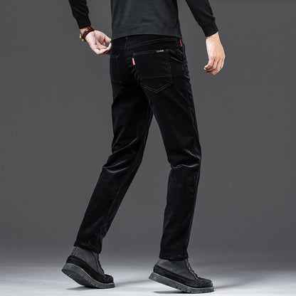 Straight Slim-Fit Corduroy Keep Warm Outerwear Corduroy Trousers