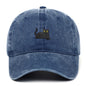 Black Cat Embroidered Washed Baseball Cap Sun Hat