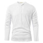 Men's Solid Color Casual Cotton Long-sleeved Top