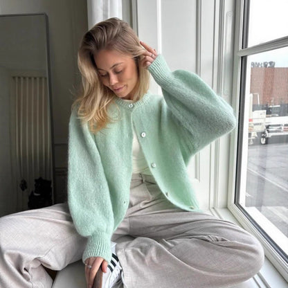 Macaron Color Sweater Cardigan For Women