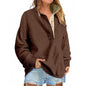 Pullover Leisure Loose Button Sweater For Women