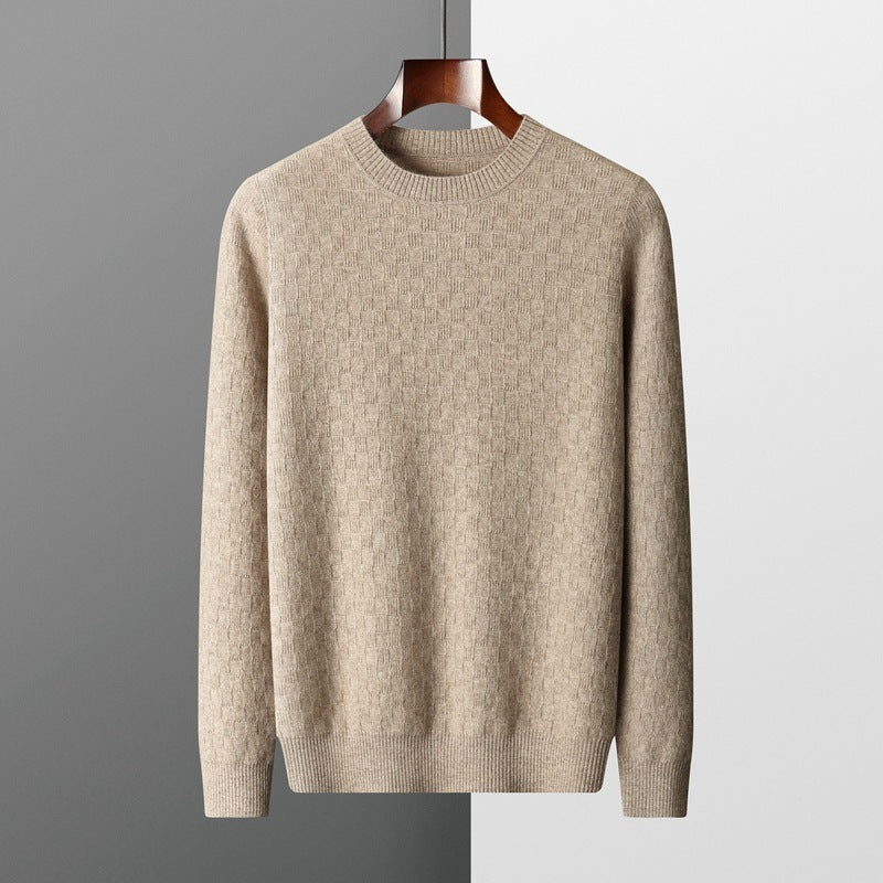 Round Neck Thickened Business Casual Cashmere Fall Winter Men Bottoming Knitted Sweater