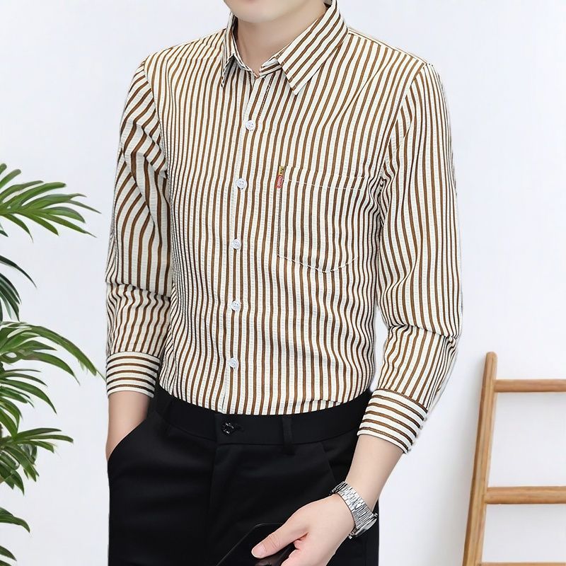 Striped Youth Korean Slim Fit Casual All-match Shirt