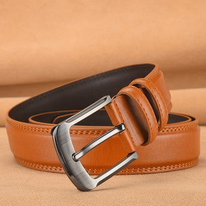 Men's Pin Buckle Cowhide Belt Business Fashion And Leisure