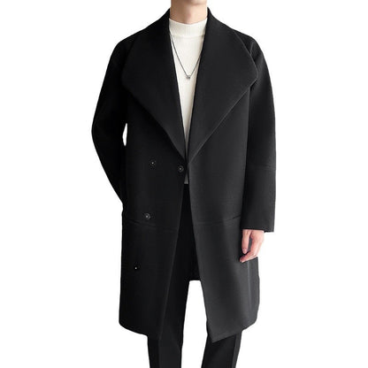 Men's Cotton-padded Mid-length Woolen Coat