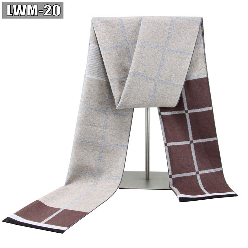 Men's Scarf European And American Cashmere Autumn And Winter Business Plaid