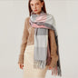 Shawl Scarf Winter Warmth Cashmere Tassel Plaid Long Bib