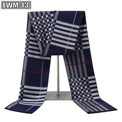 Men's Scarf European And American Cashmere Autumn And Winter Business Plaid