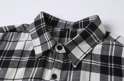 Teenage Men's Checked Long-sleeved Casual Shirt