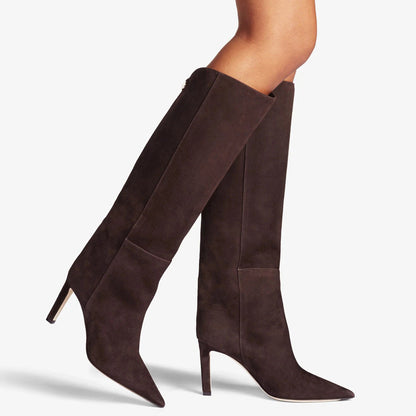 Simple European And American Style Fashion Catwalk Pointed-toe Stiletto Straight Boots