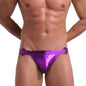 Sexy Men's Double Ding Underwear Hollow Out U Pouch Imitation Leather