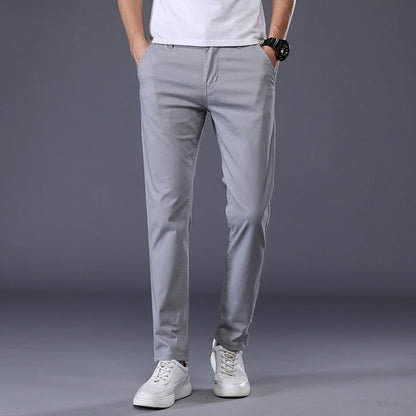 Men's Solid Color Casual Pants Korean Style Straight Trousers