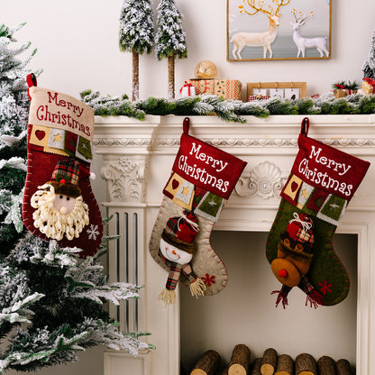 New Christmas Decorative Supplies High-end Cartoon Christmas Decorative Socks Pendant