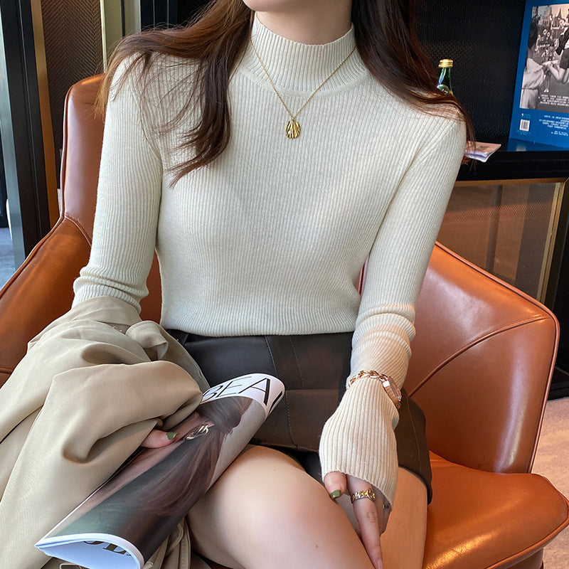 Women's Half Turtleneck Thickened Spring And Autumn Sweater