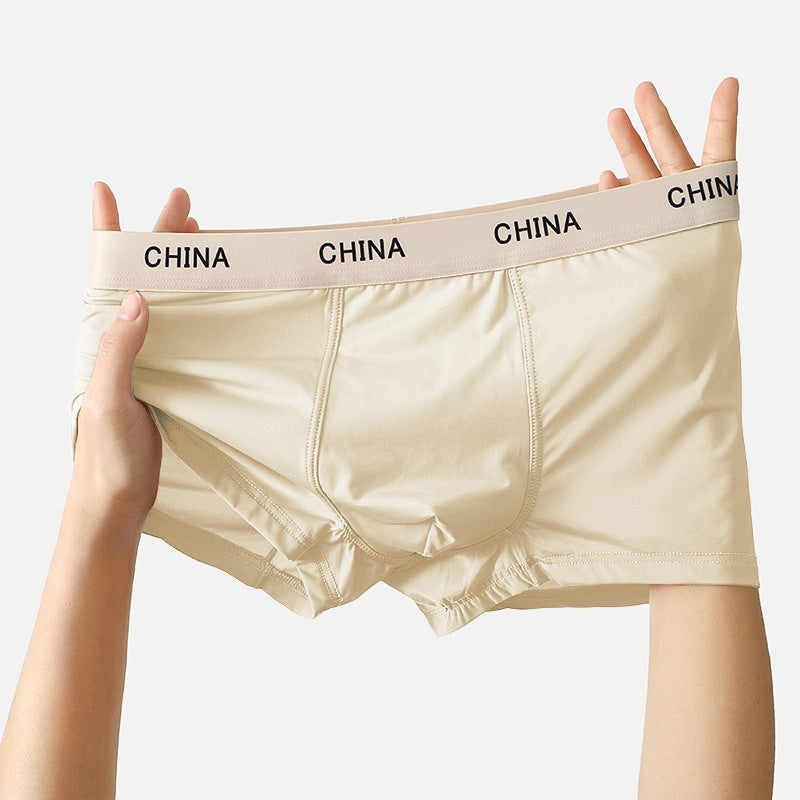 Men's Ice Silk Boxer Shorts Summer Thin Breathable Boxer