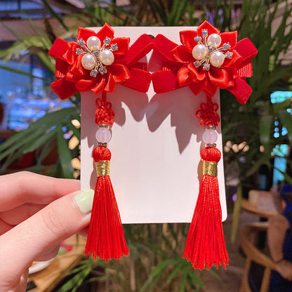 Girl costume fringe stepping Chinese style hairpin