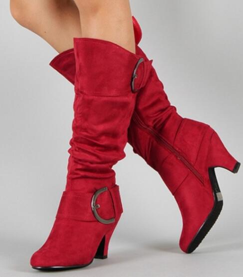 Fashion Brushed Velvet Spring And Autumn Women's Boots