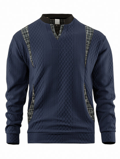 Men's Contrast Color Pullover Sweater