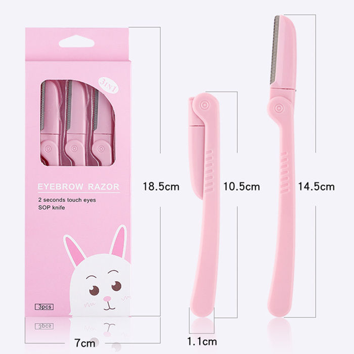 Folding eyebrow shaping knife set