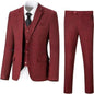 Men's Herringbone Pattern Slim Three Pieces Work Suit