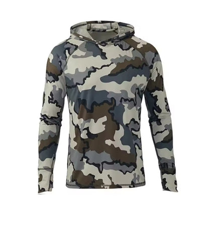 Outdoor Camouflage Hanging Fishing Suits Hooded Milk Silk Sun Protection