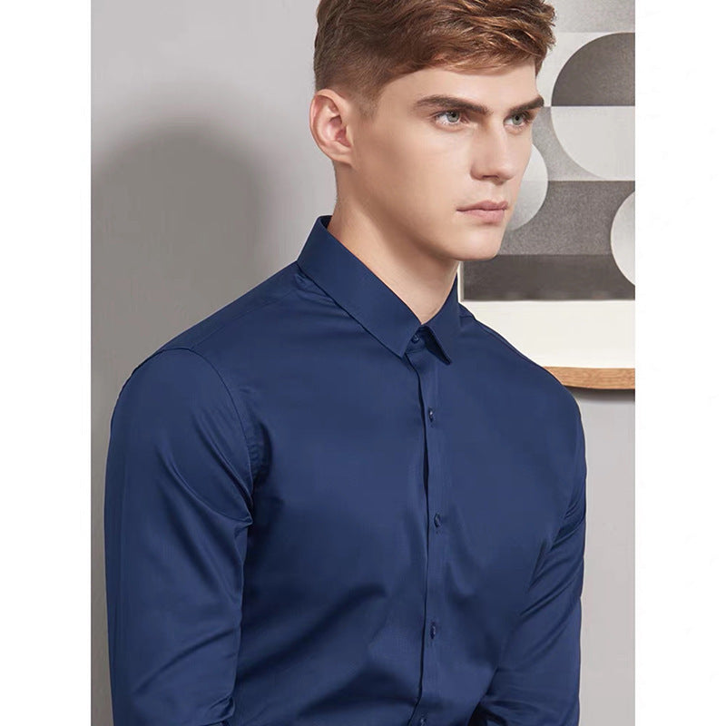 Korean Style Slim-fitting Iron-free Business Clothing White Shirt